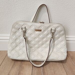 Kate Spade Cream Quilted Leather Tote